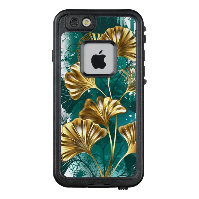 Coque LifeProof Pour iPhone Branche avec Feuilles d'or Ginko Biloba (Dos)