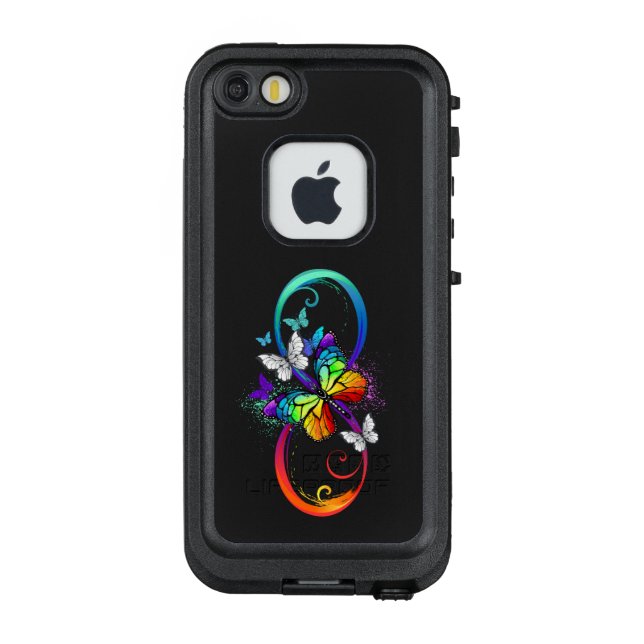 Coque LifeProof Pour iPhone Bright infinity with rainbow butterfly (Dos)