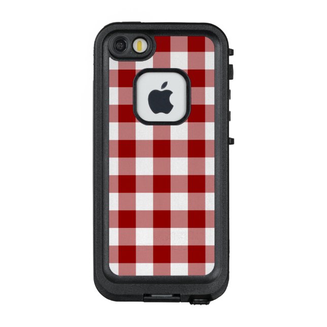 Coque LifeProof Pour iPhone Buffle rouge foncé et blanc plaqué (Dos)