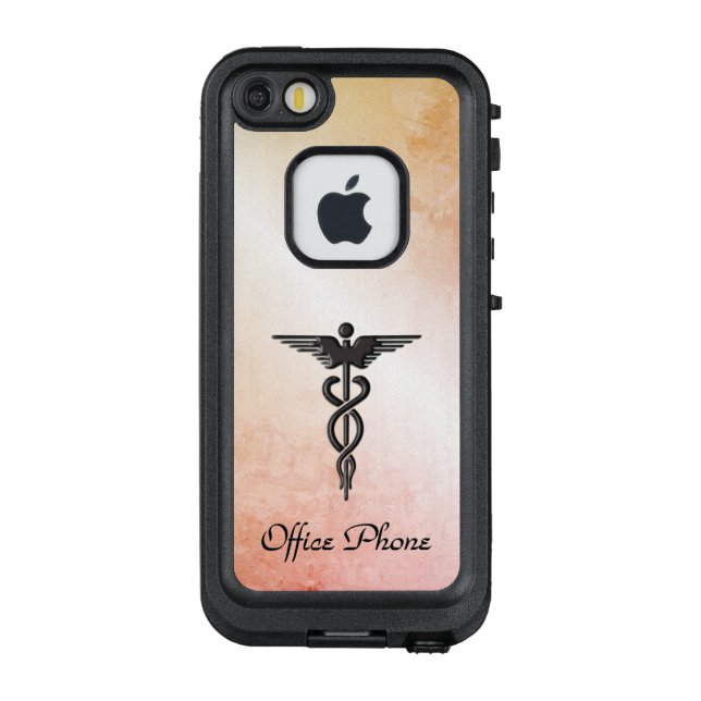 Coque LifeProof Pour iPhone Caduceus Médicale Look de marbre rustique (Dos)