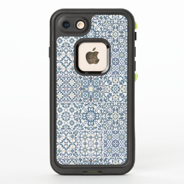 Coque LifeProof Pour iPhone Carreaux Méditerranéens, Marocains, Majolique, Azu (Dos)