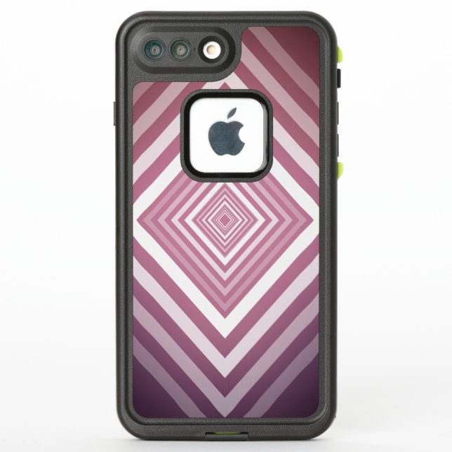 Coque LifeProof Pour iPhone Carrés modernes de la Gradation rose et blanc (Dos)