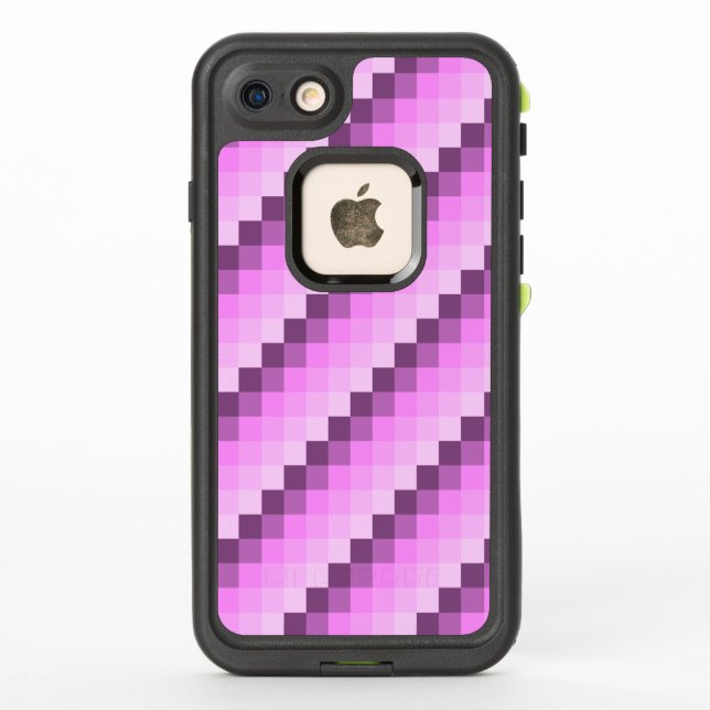 Coque LifeProof Pour iPhone Carrés rose et violet (Dos)