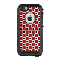 Carrés rouges, blancs et noirs Checkered