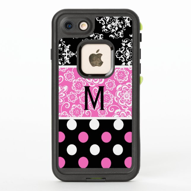 Coque LifeProof Pour iPhone Cas Girly de l'iPhone 7 de LifeProof de monogramme (Dos)