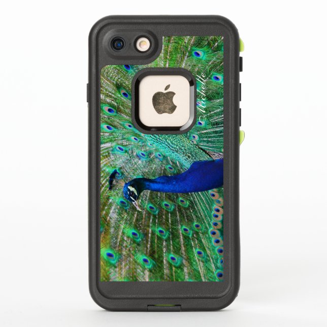 Coque LifeProof Pour iPhone Cas stupéfiant de paon (Dos)