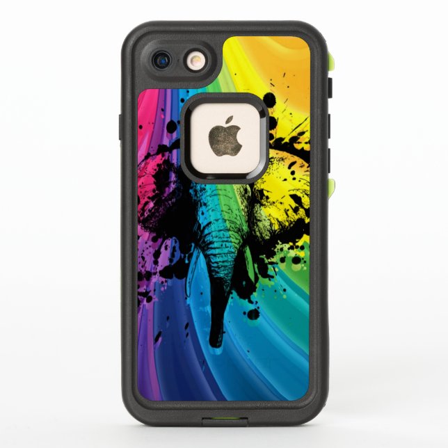 Coque LifeProof Pour iPhone Charger Bull Elephant sur Rainbow (Dos)
