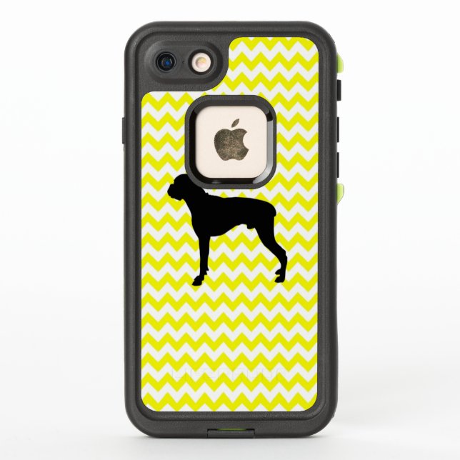 Coque LifeProof Pour iPhone Chevron jaune citron avec boîte (Dos)