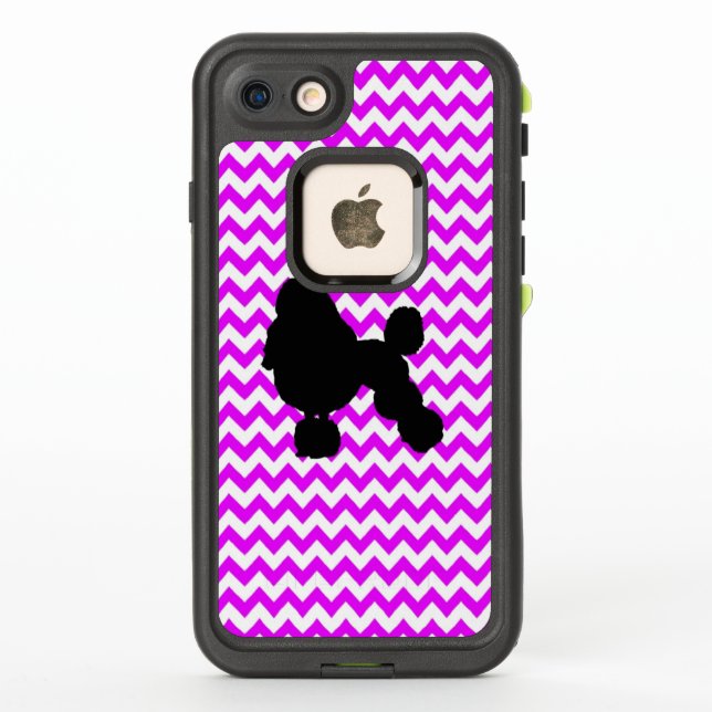 Coque LifeProof Pour iPhone Chevron Parfaitement Rose Avec Poodle (Dos)