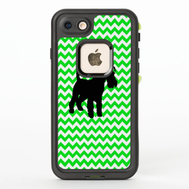 Coque LifeProof Pour iPhone Chevron vert irlandais avec Schnauzer (Dos)
