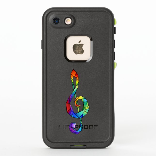Coque LifeProof Pour iPhone Clé de musique arc-en-ciel (Dos)