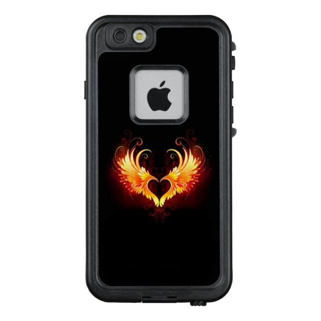 Coque LifeProof Pour iPhone Coeur de feu ange avec ailes (Dos)