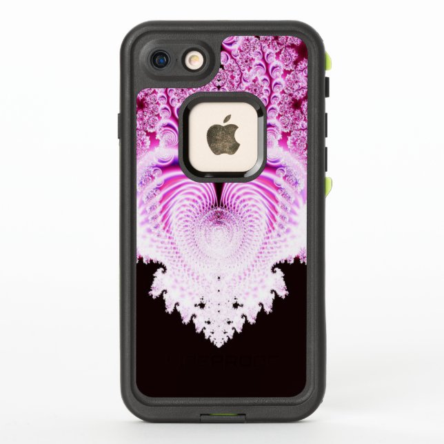Coque LifeProof Pour iPhone Coeur rose gelé Abstrait (Dos)