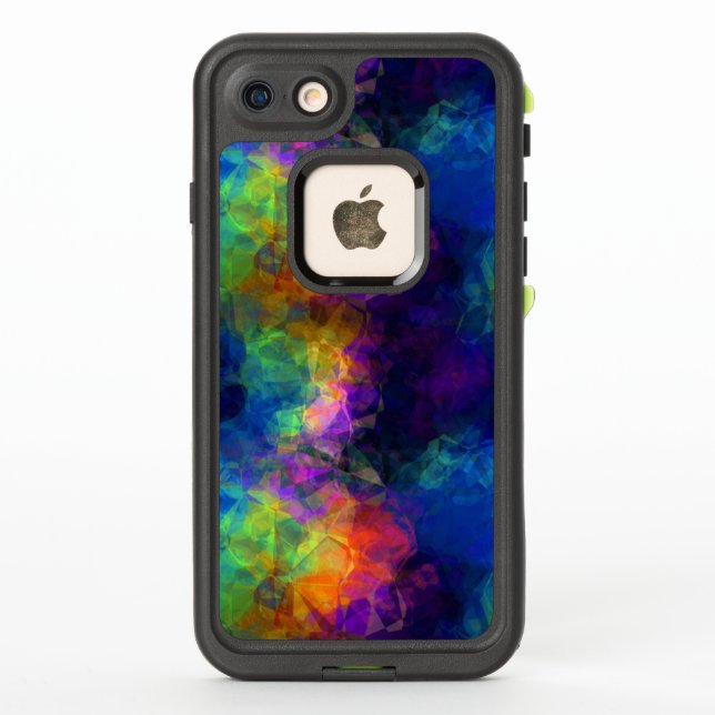 Coque LifeProof Pour iPhone Collage de papier Tissu Arc-en-ciel (Dos)
