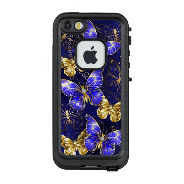 Coque LifeProof Pour iPhone Composition avec papillons Sapphire (Dos)