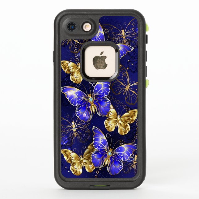 Coque LifeProof Pour iPhone Composition avec papillons Sapphire (Dos)