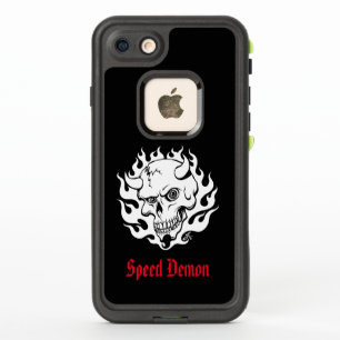 Crâne démon personnalisé en flammes