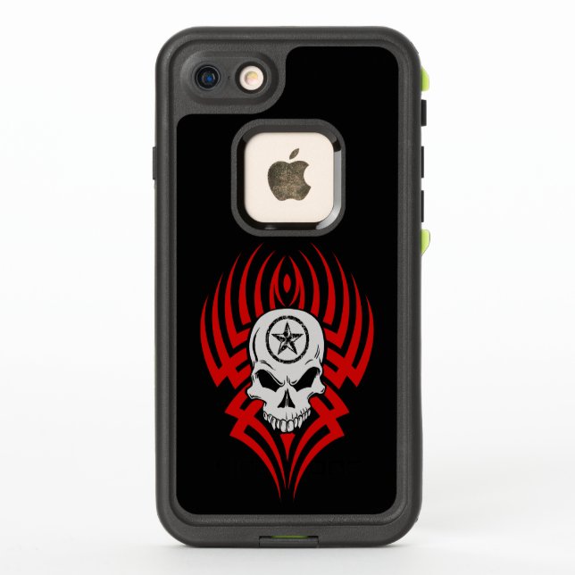 Coque LifeProof Pour iPhone Crâne tribal avec étoile (Dos)