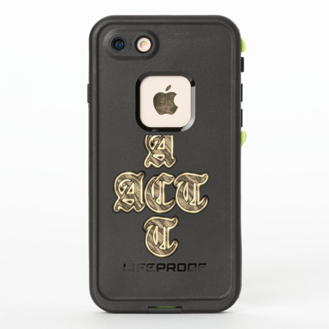 Coque LifeProof Pour iPhone Créez votre propre art de monogramme de texte mign (Dos)