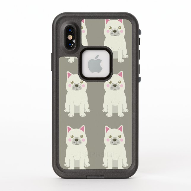 Coque LifeProof Pour iPhone Cute Cheeks French Bulldog (Dos)