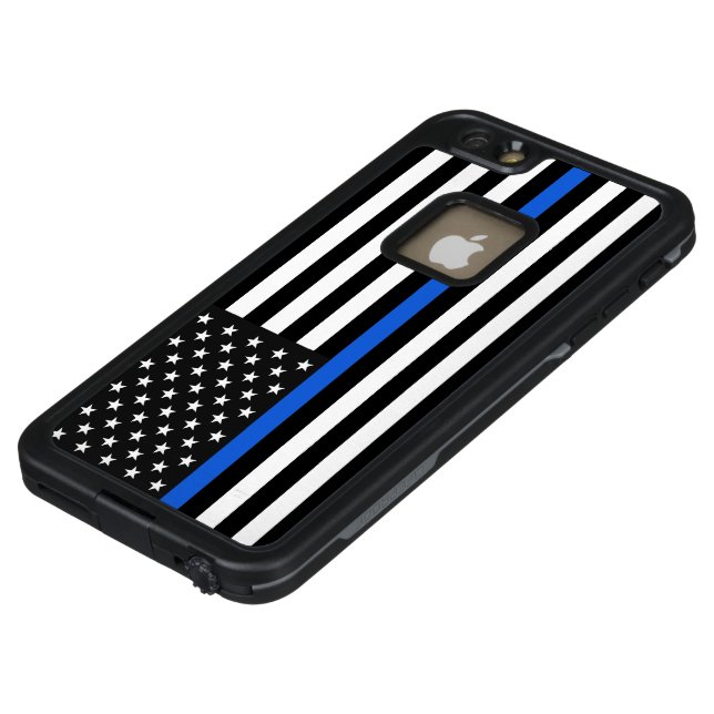 Coque LifeProof Pour iPhone Drapeau américain mince de Blue Line (Haut)