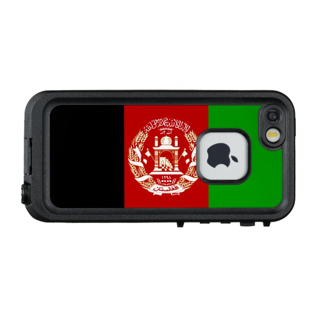 Coque LifeProof Pour iPhone Drapeau de l'Afghanistan patriotique (Dos Horizontal)