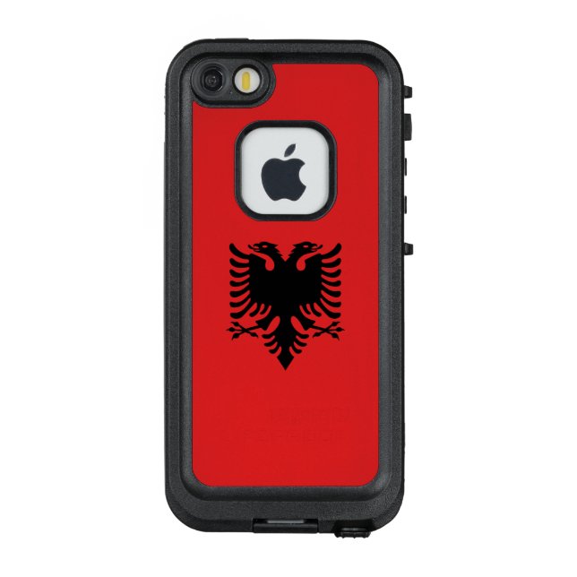 Coque LifeProof Pour iPhone Drapeau patriotique albanais (Dos)