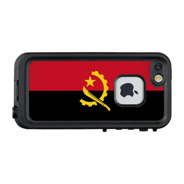 Coque LifeProof Pour iPhone Drapeau patriotique angolais (Dos Horizontal)