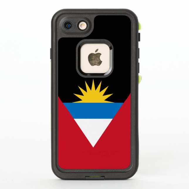 Coque LifeProof Pour iPhone Drapeau patriotique d'Antigua-et-Barbuda (Dos)