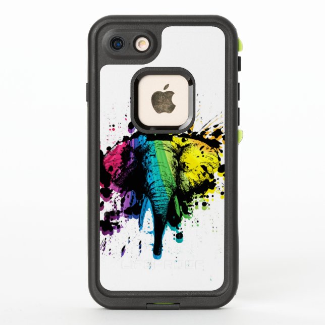 Coque LifeProof Pour iPhone Eléphant arc-en-ciel (Dos)