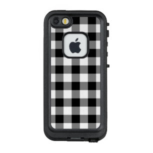 Coque LifeProof FRÄ’ Pour iPhone SE/5/5s En vichy en noir et blanc gras