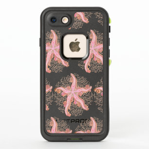 Étoiles de mer et motif pastel rose corail