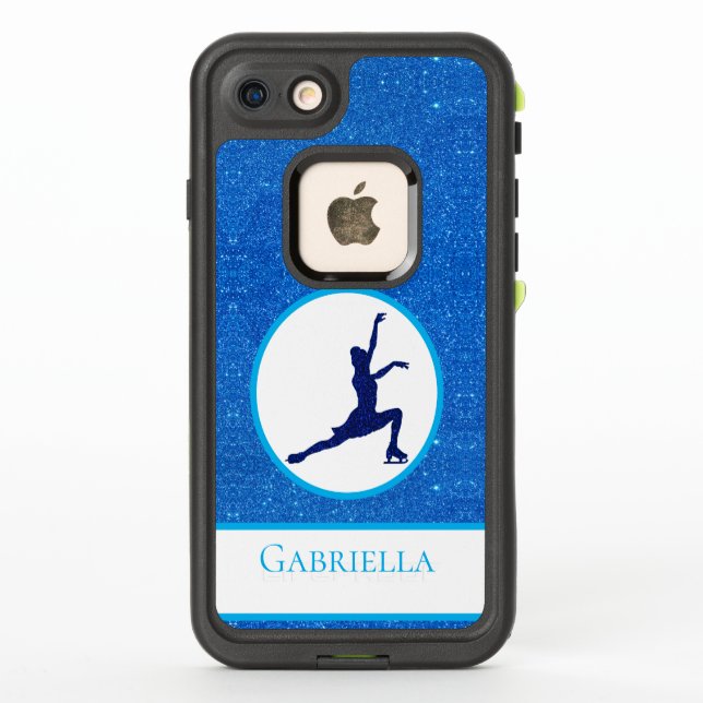 Coque LifeProof Pour iPhone Filles Patinage artistique Bleu étincelle (Dos)