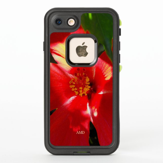 Coque LifeProof Pour iPhone Fleur d'Hibiscus rouge au soleil (Dos)