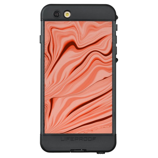 Coque LifeProof Pour iPhone Fleurs, coraux saumons et courbes mélangées roses (Dos)