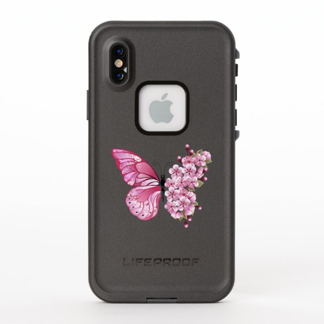 Coque LifeProof Pour iPhone Flower Butterfly (Dos)