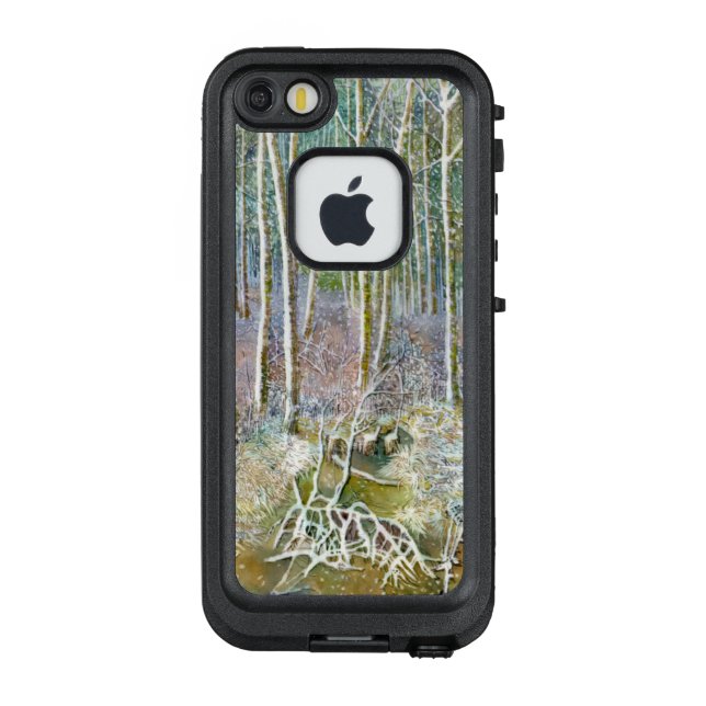 Coque LifeProof Pour iPhone forêt hivernale (Dos)