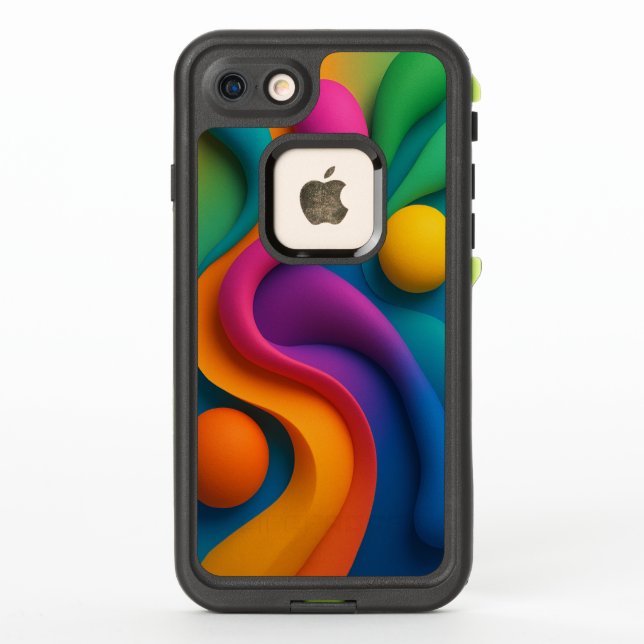 Coque LifeProof Pour iPhone Formes 3D Abstraites dynamiques (Dos)