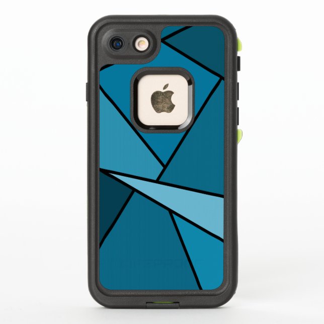 Coque LifeProof Pour iPhone Formes géométriques turquoises abstraites (Dos)