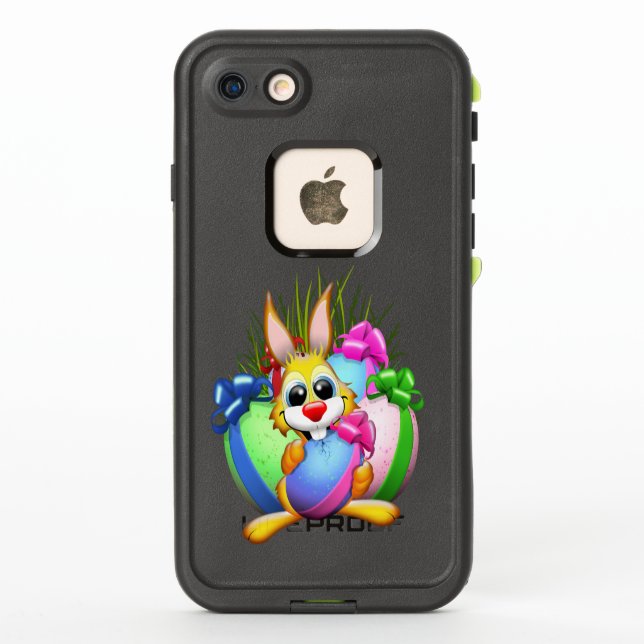 Coque LifeProof Pour iPhone Funny Bunny biting an Easter Egg (Dos)