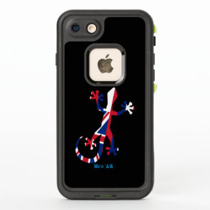 Gecko Silhouette en drapeau d'Hawaï