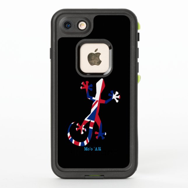 Coque LifeProof Pour iPhone Gecko Silhouette en drapeau d'Hawaï (Dos)