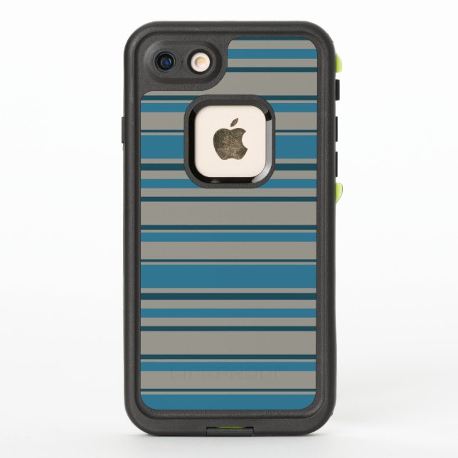 Coque LifeProof Pour iPhone Gris bleu rayé (Dos)