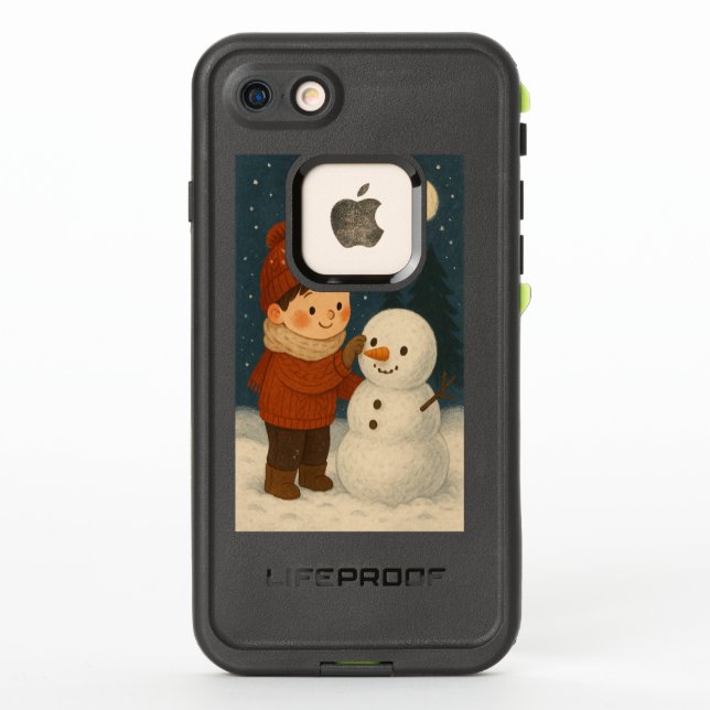 Coque LifeProof Pour iPhone Hiver Nuit Snowman Fun (Dos)