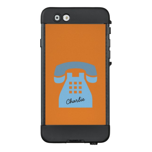 Coque LifeProof Pour iPhone Iconic Blue Retro Phone sur n'importe quelle coule (Dos)