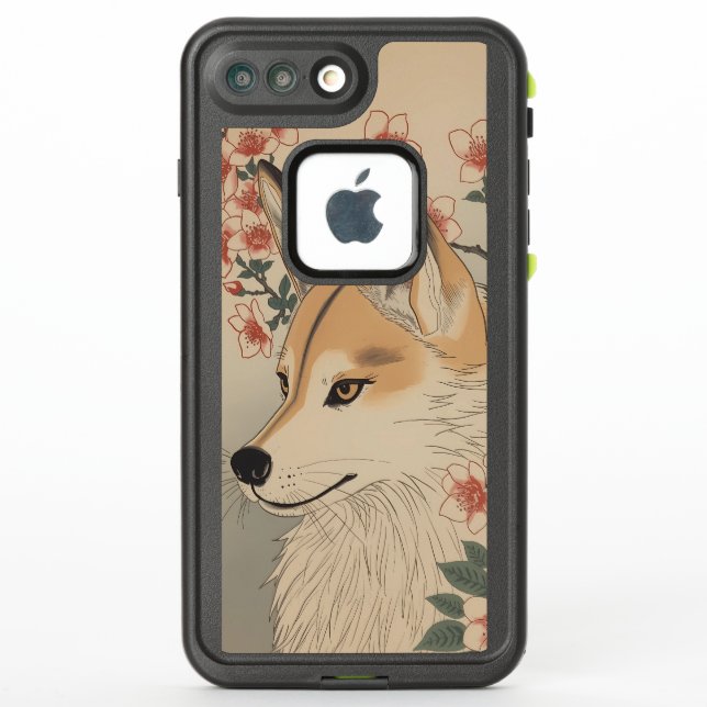 Coque LifeProof Pour iPhone Kitsune & cherry blossom (Dos)