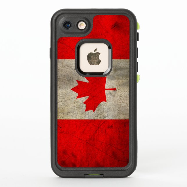Coque LifeProof Pour iPhone Le drapeau du Canada à Grunge (Dos)