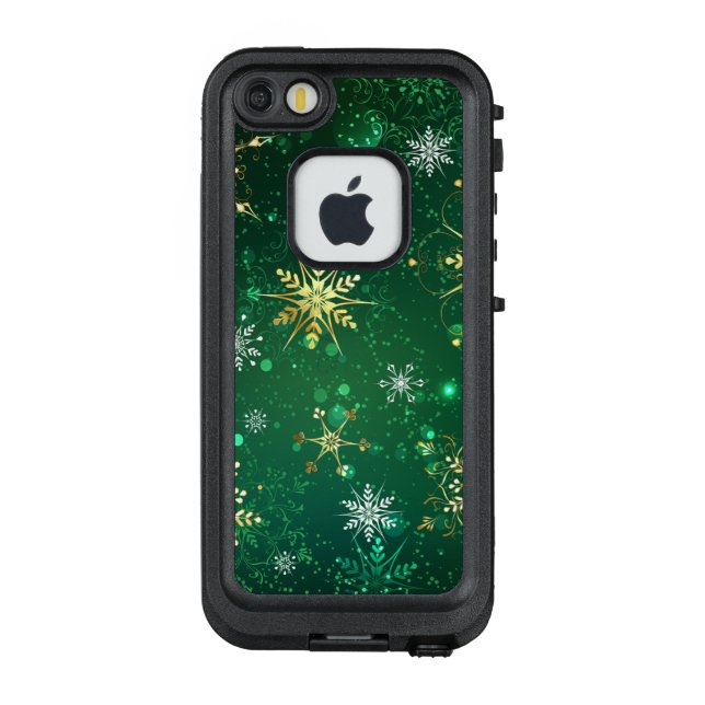 Coque LifeProof Pour iPhone Les flocons dorés de Noël sur l'Arrière - plan ver (Dos)