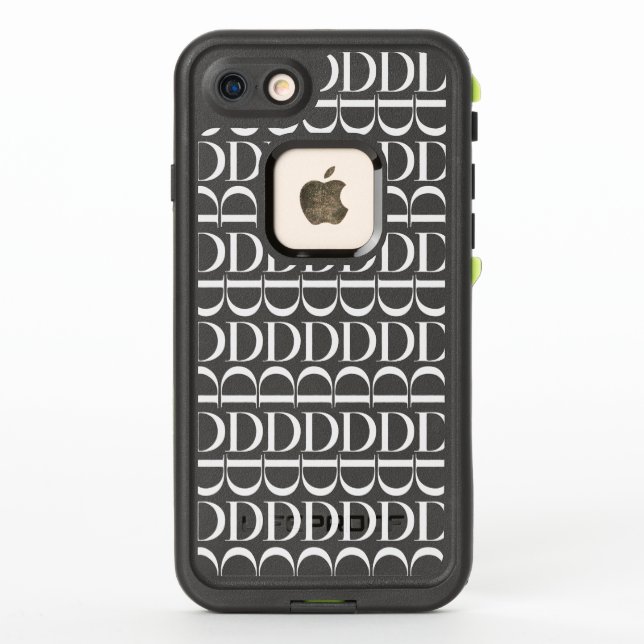 Coque LifeProof Pour iPhone Lettre initiale D monogramme (Dos)
