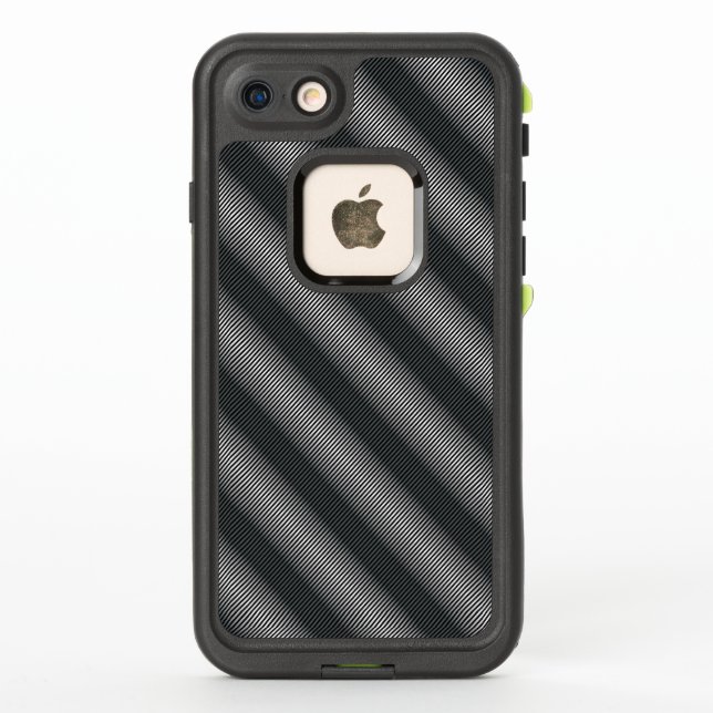 Coque LifeProof Pour iPhone Lignes de gris noir et blanc ultra minces (Dos)